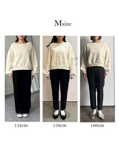 【MOMO】寬鬆船領珍珠衛衣