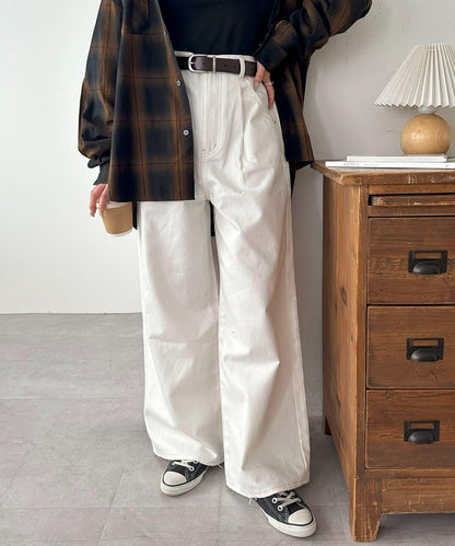 【Discoat】防潑水白色牛仔褲