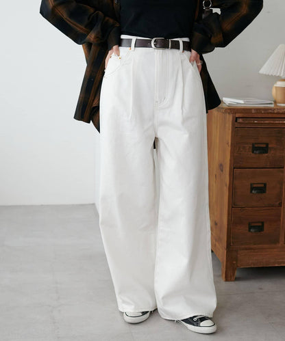 【Discoat】防潑水白色牛仔褲