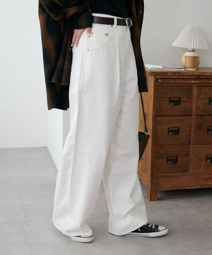 【Discoat】防潑水白色牛仔褲