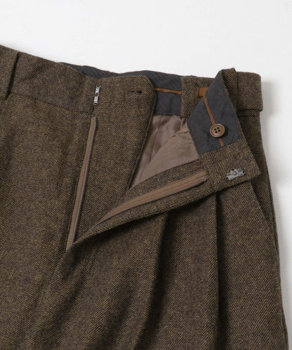 直筒寬鬆褶皺長褲