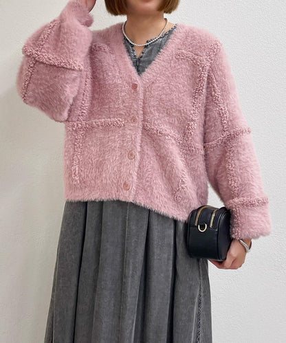 《主役級單品》V領提花開衫