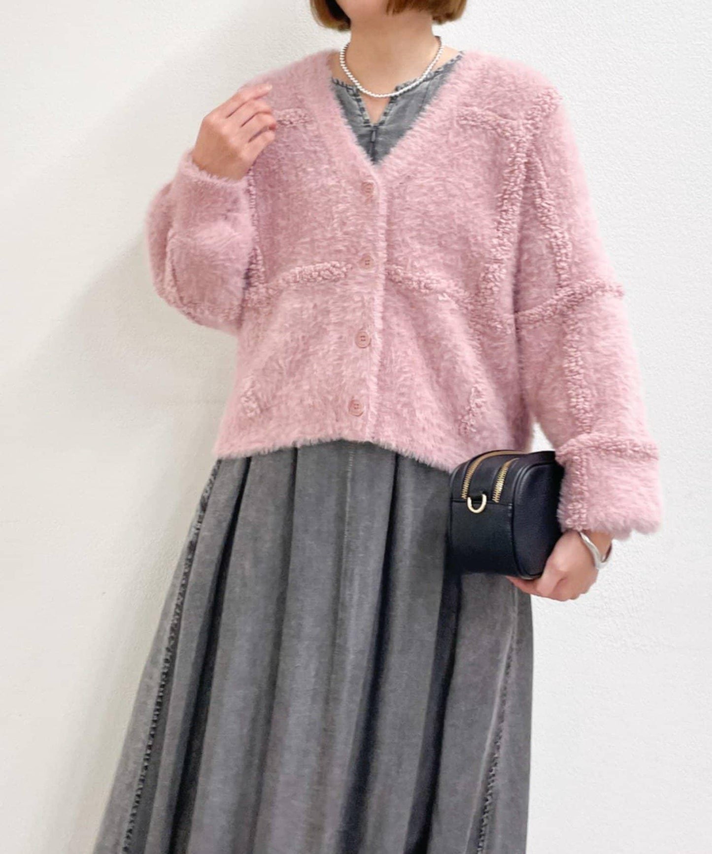 《主役級單品》V領提花開衫