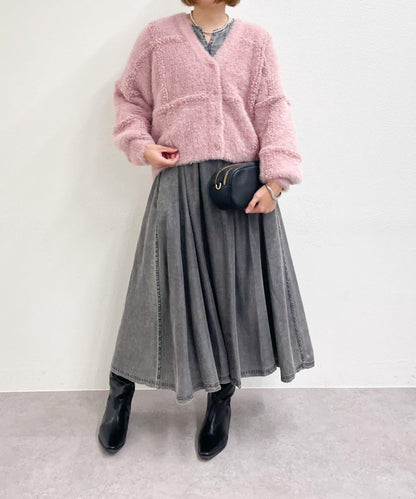 《主役級單品》V領提花開衫