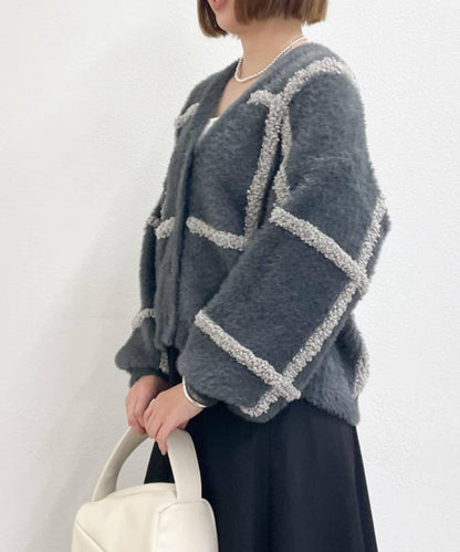 《主役級單品》V領提花開衫