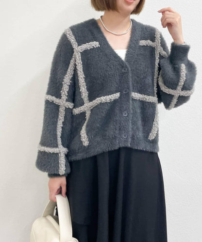 《主役級單品》V領提花開衫