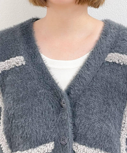 《主役級單品》V領提花開衫