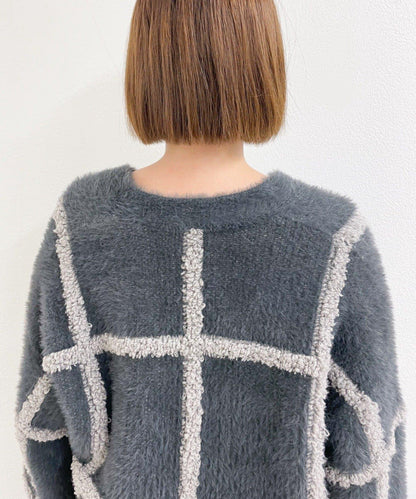 《主役級單品》V領提花開衫