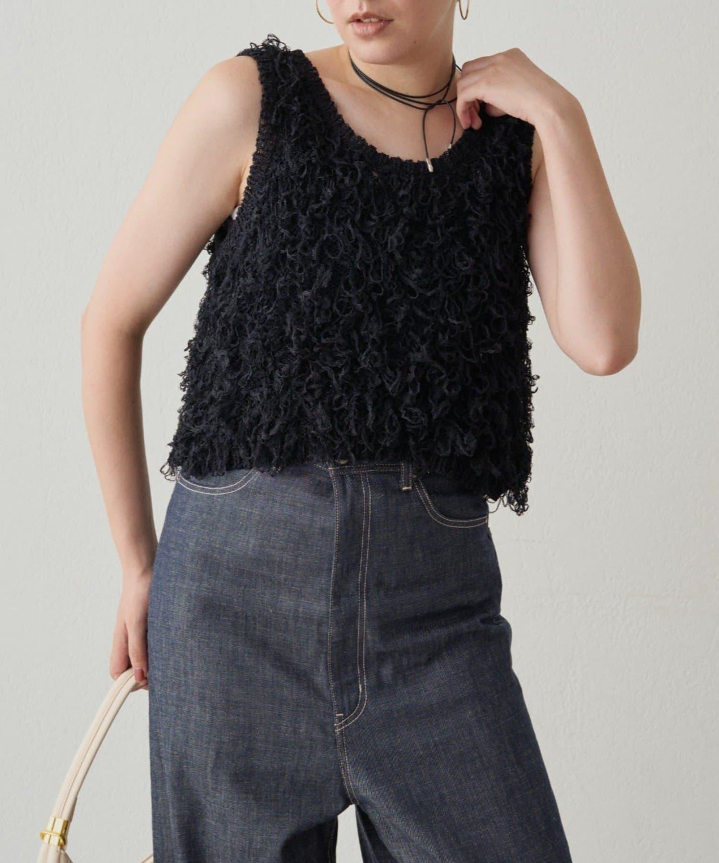 【Loungedress】網紗環形針織背心