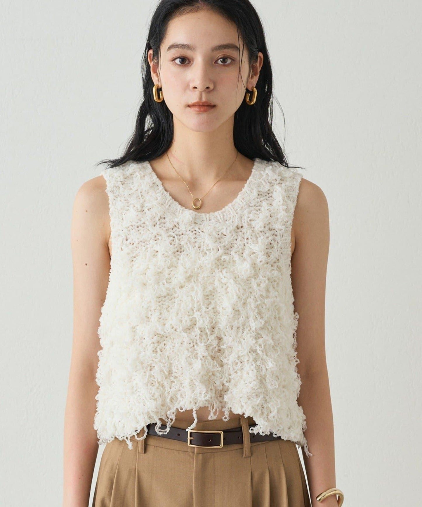 【Loungedress】網紗環形針織背心