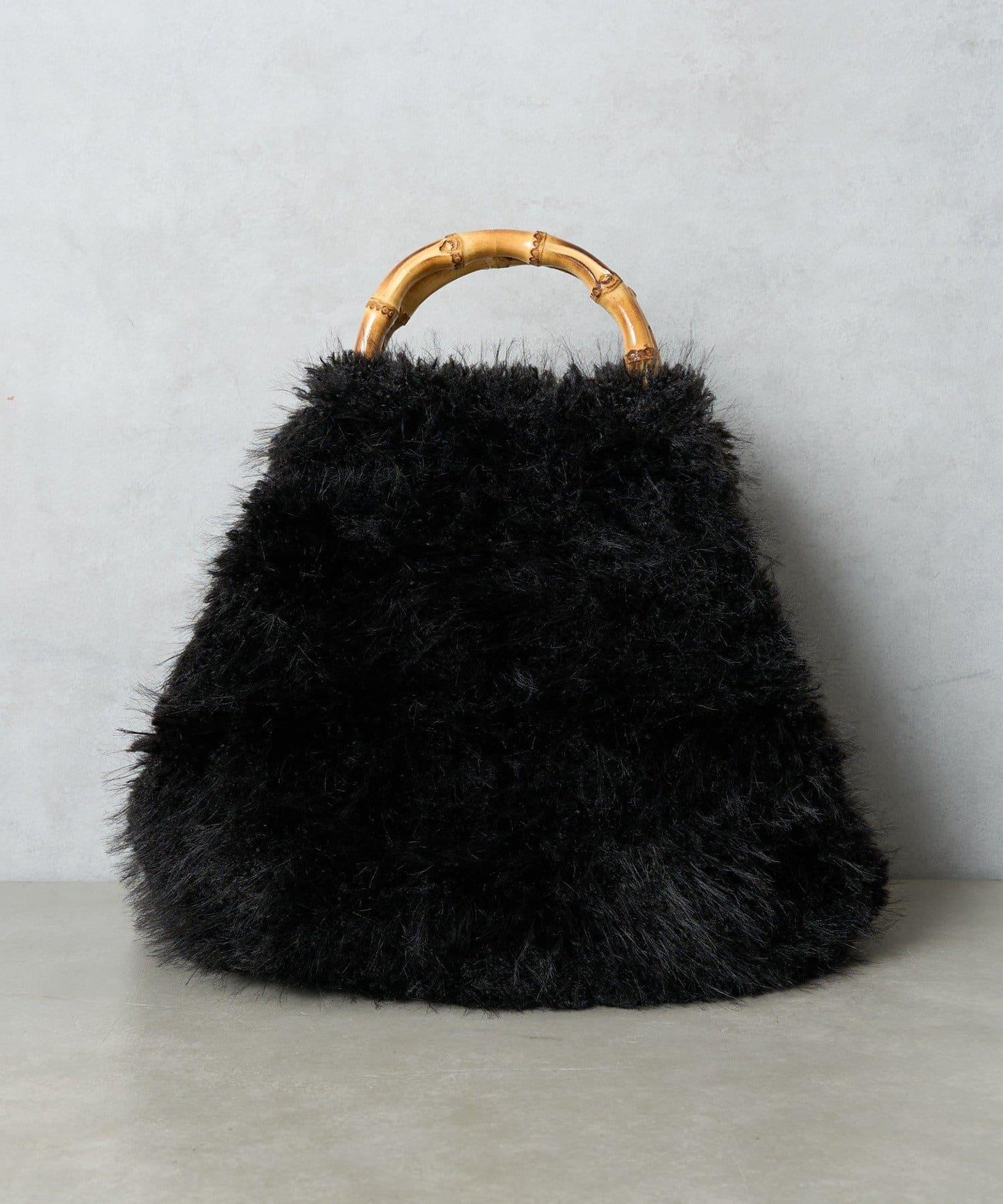 FUR BAMBOO TOTE 毛絨竹柄托特包