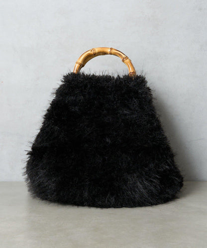 FUR BAMBOO TOTE 毛絨竹柄托特包