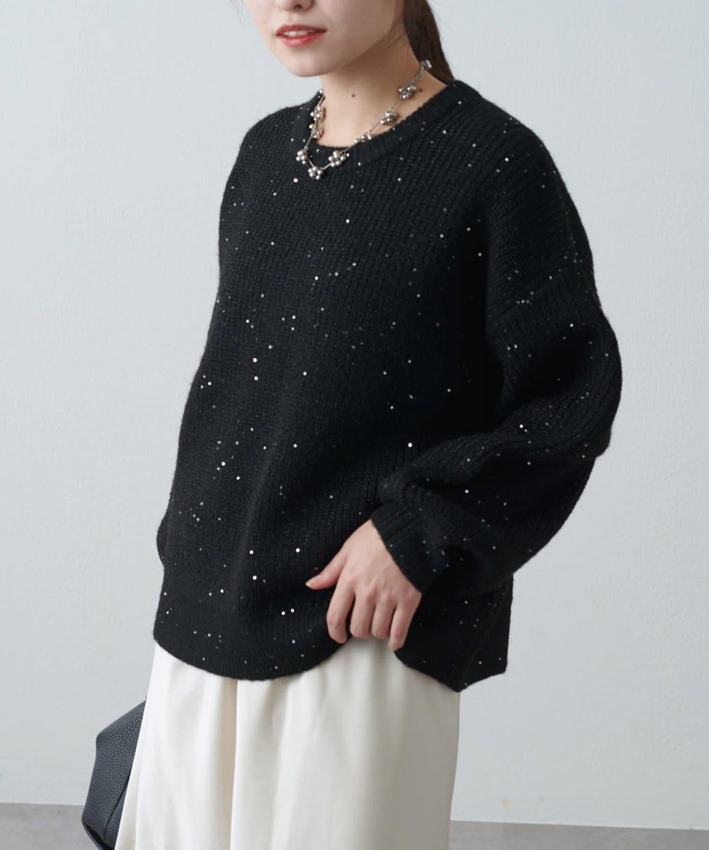 亮片針織套頭衫