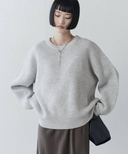 亮片針織套頭衫