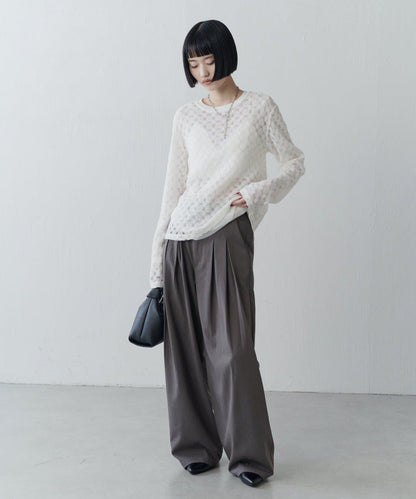 雙面可穿透視蕾絲套頭衫