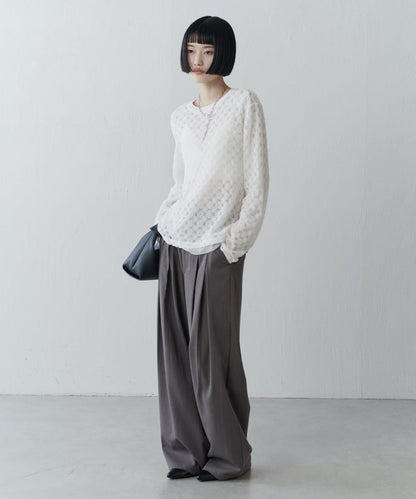 雙面可穿透視蕾絲套頭衫