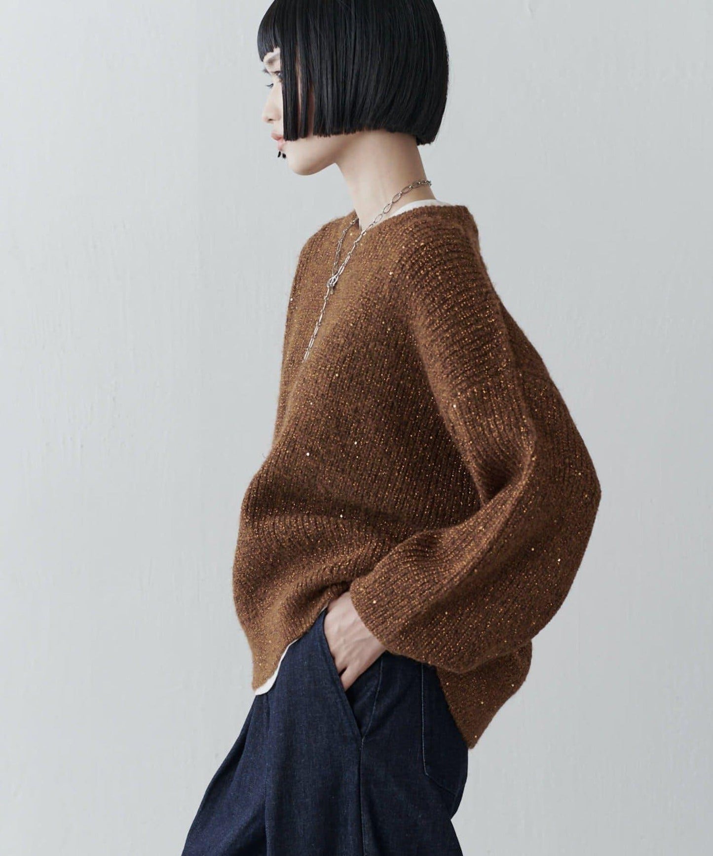 亮片針織套頭衫