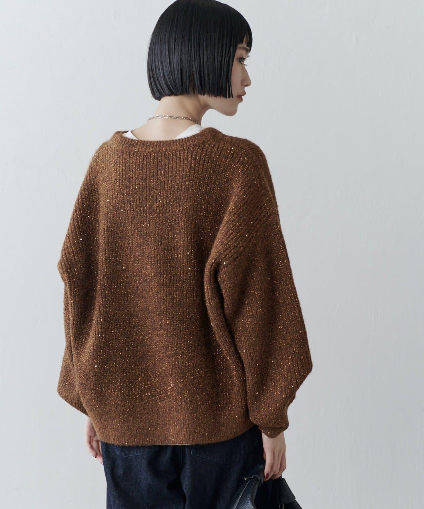 亮片針織套頭衫