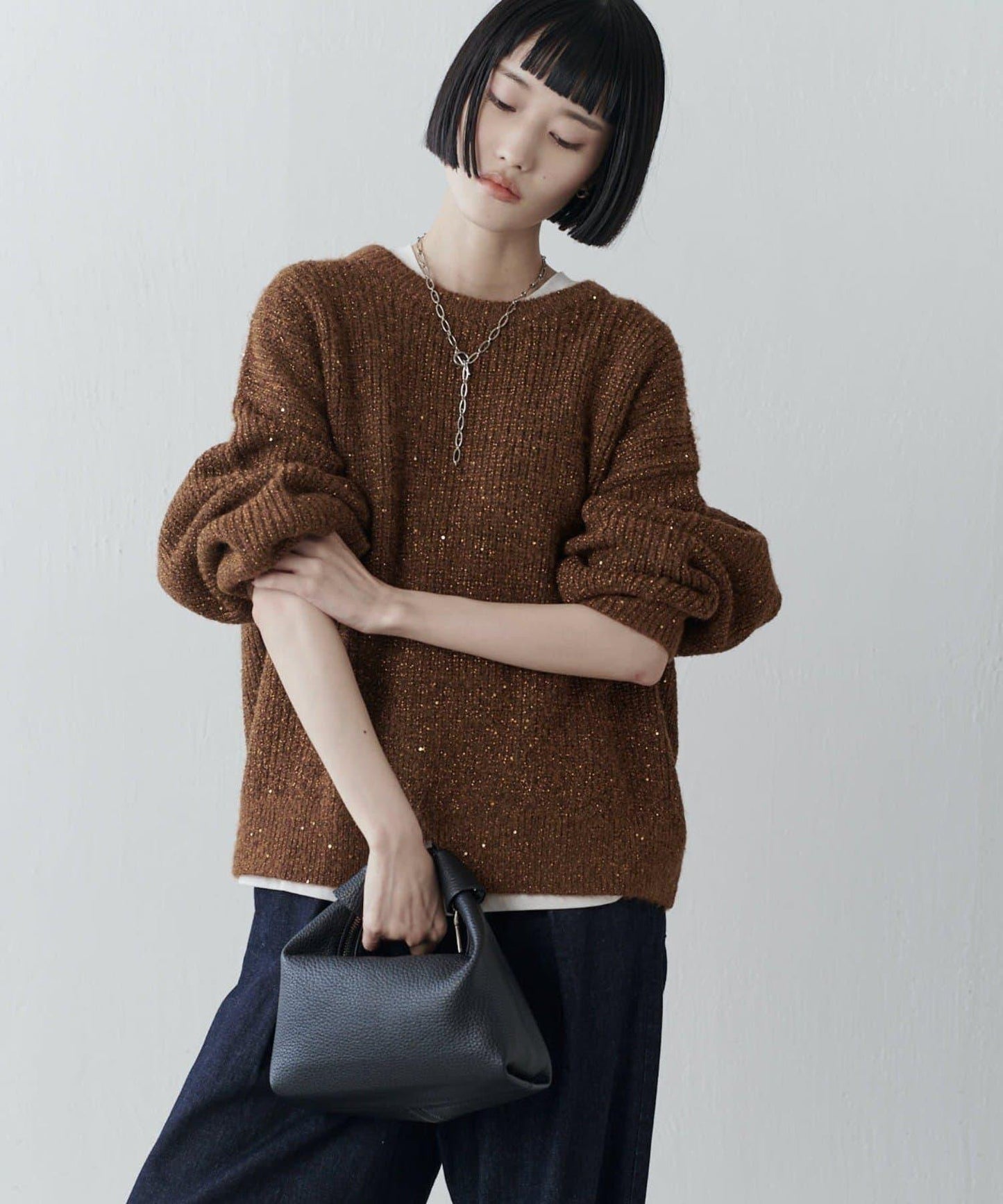 亮片針織套頭衫