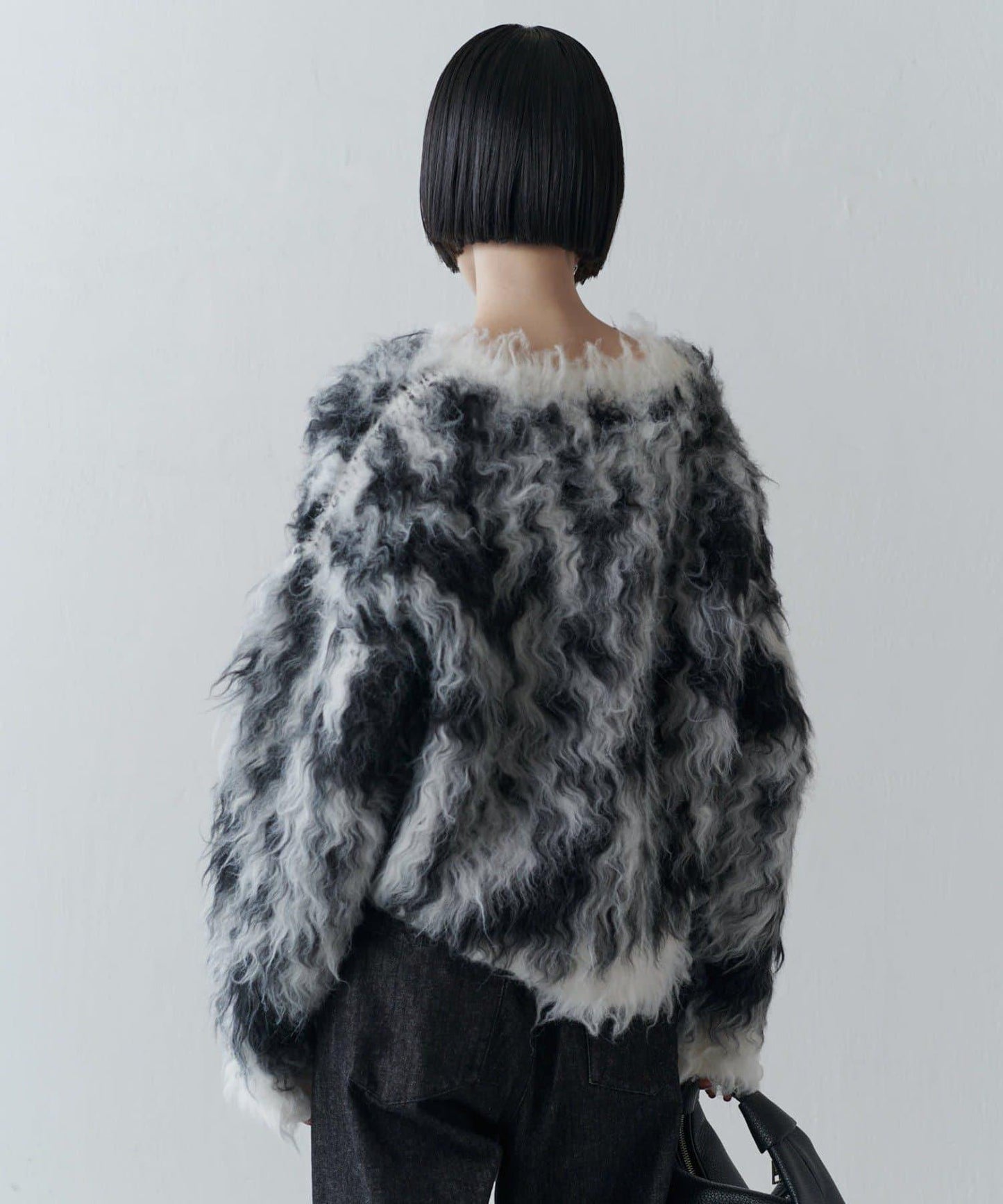 寬鬆長款毛絨套頭衫