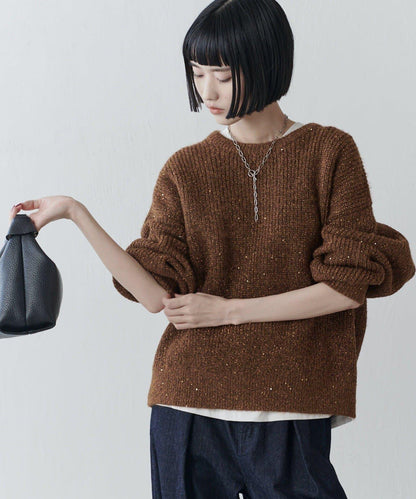 亮片針織套頭衫