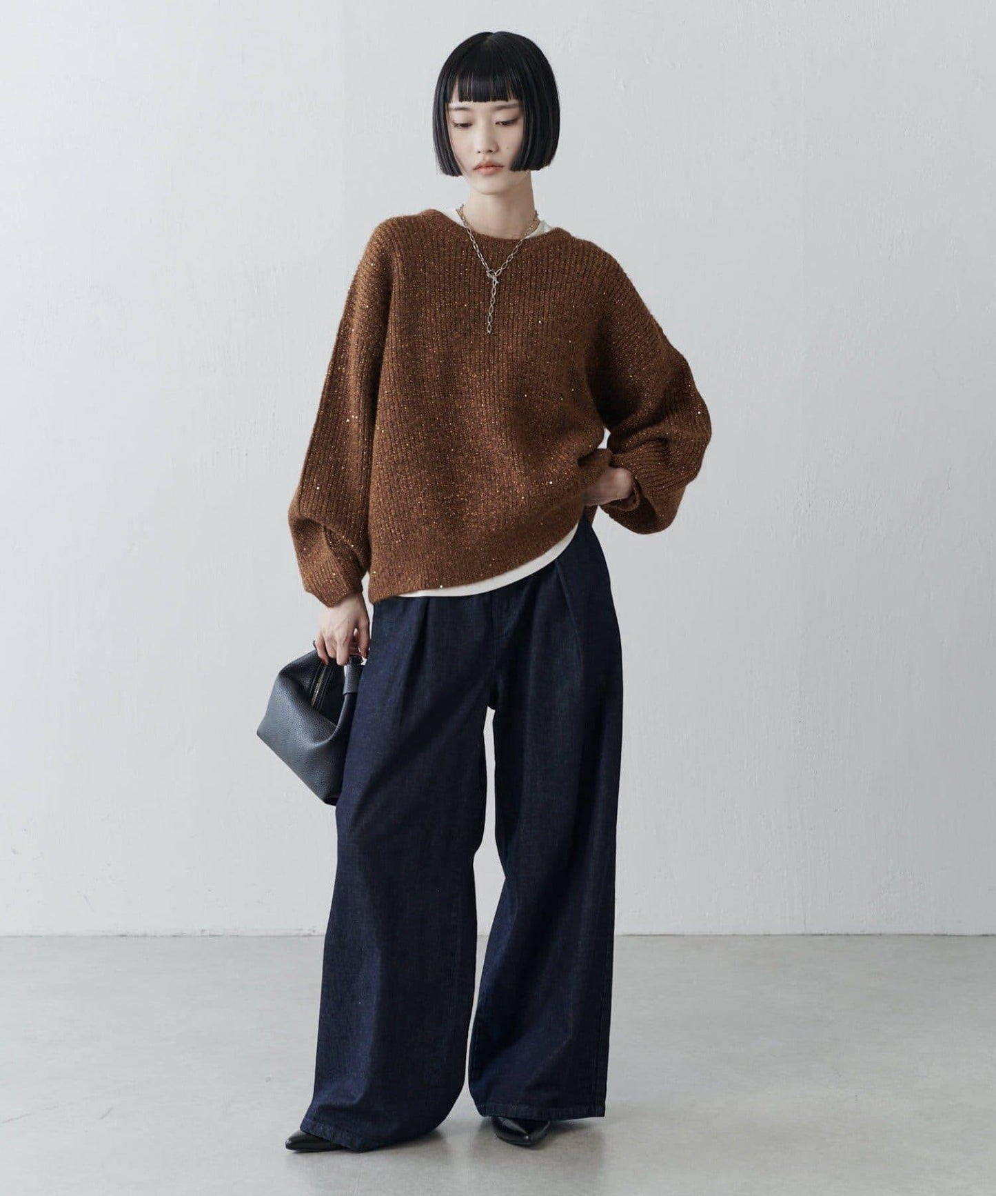 亮片針織套頭衫