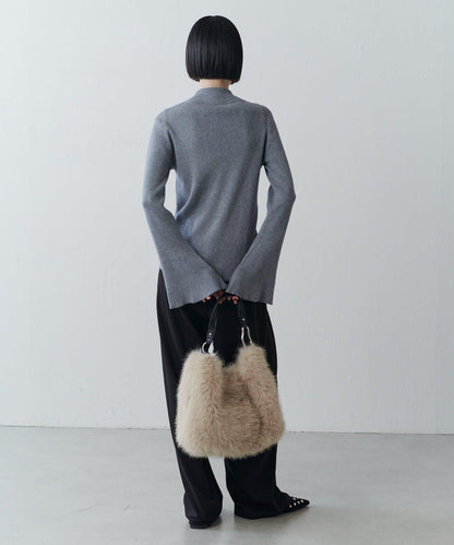 喇叭袖拉鍊套頭衫