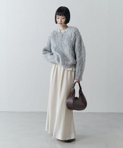 寬鬆長款毛絨套頭衫