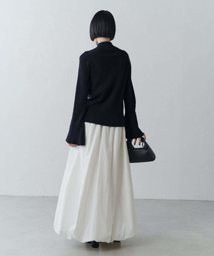 喇叭袖拉鍊套頭衫