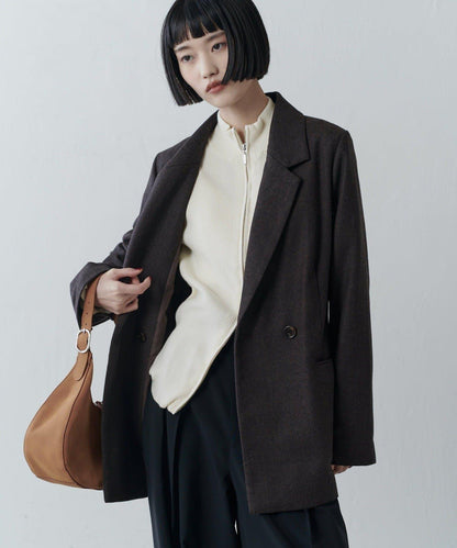 喇叭袖拉鍊套頭衫