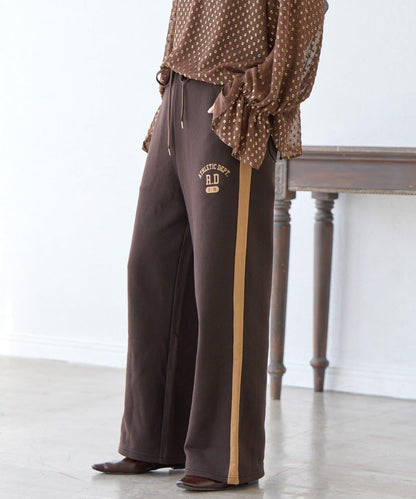 RIVE DROITE 側邊條紋針織褲