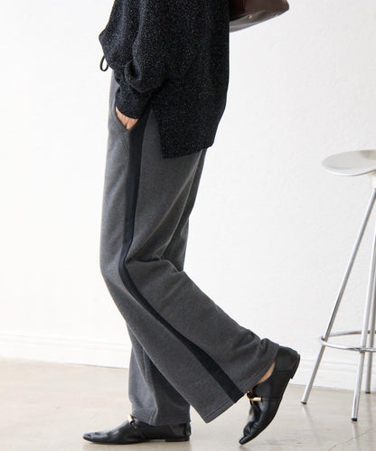 RIVE DROITE 側邊條紋針織褲