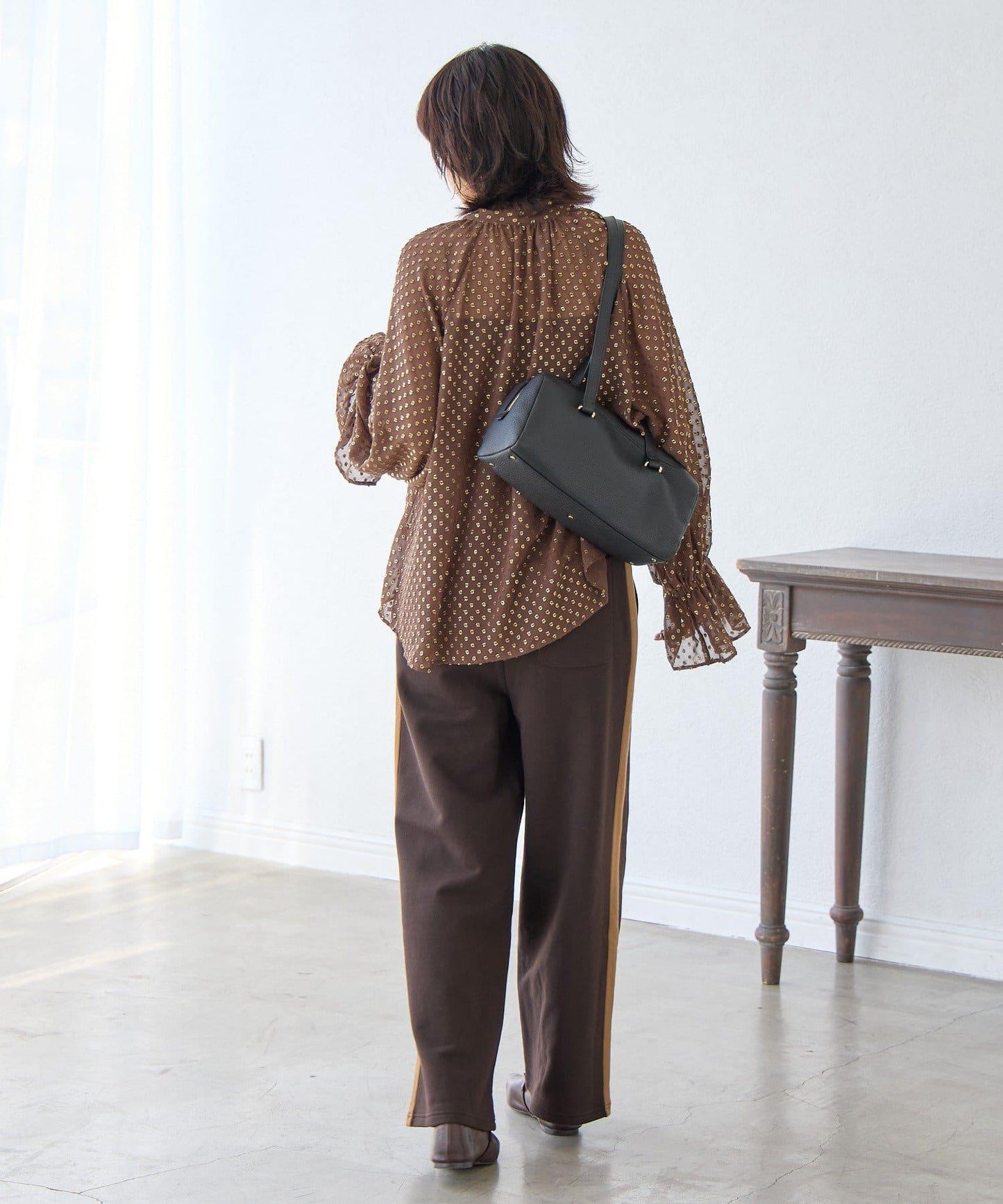 RIVE DROITE 側邊條紋針織褲