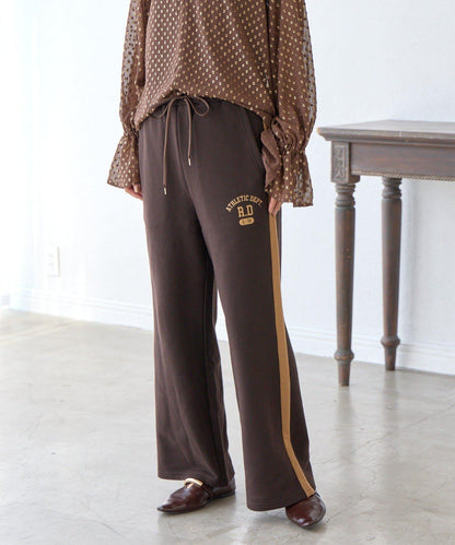 RIVE DROITE 側邊條紋針織褲