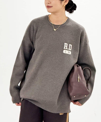 【背部標誌吸睛】運動標誌針織衫