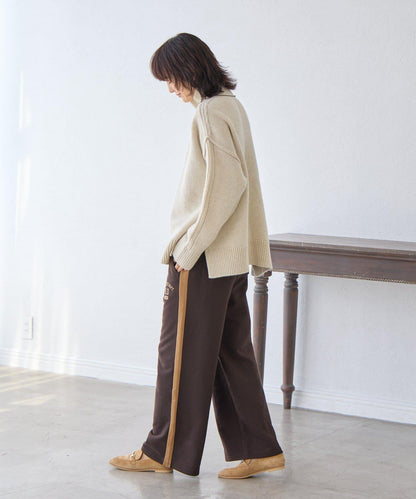 RIVE DROITE 側邊條紋針織褲