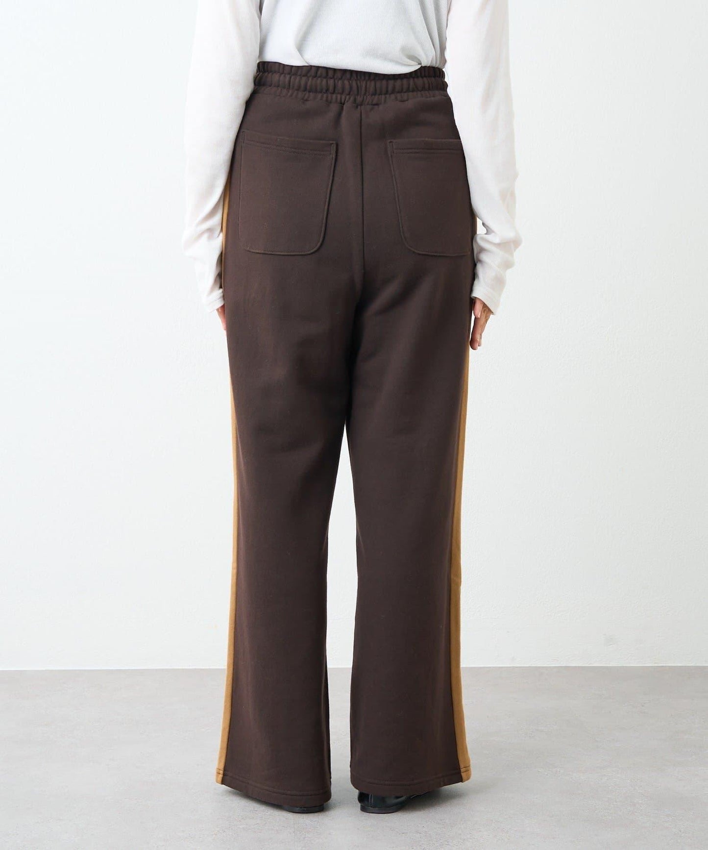 RIVE DROITE 側邊條紋針織褲