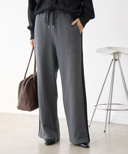 RIVE DROITE 側邊條紋針織褲