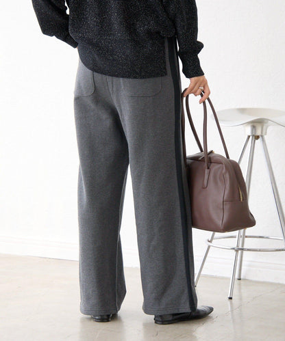 RIVE DROITE 側邊條紋針織褲