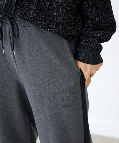 RIVE DROITE 側邊條紋針織褲