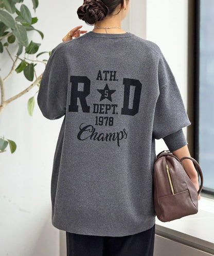 【背部標誌吸睛】運動標誌針織衫