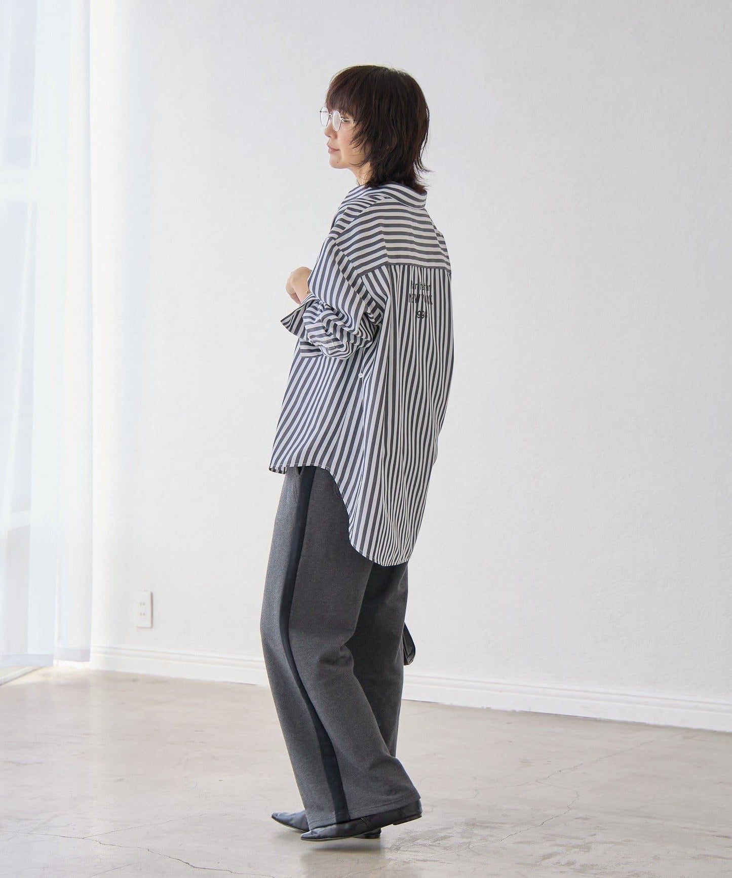 RIVE DROITE 側邊條紋針織褲