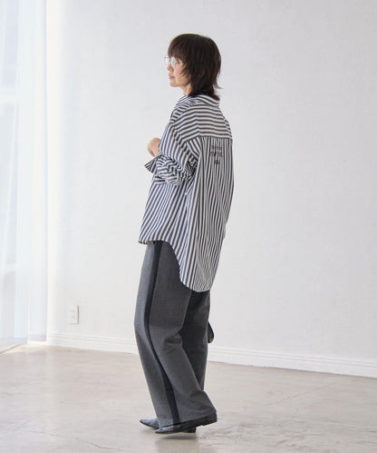 RIVE DROITE 側邊條紋針織褲