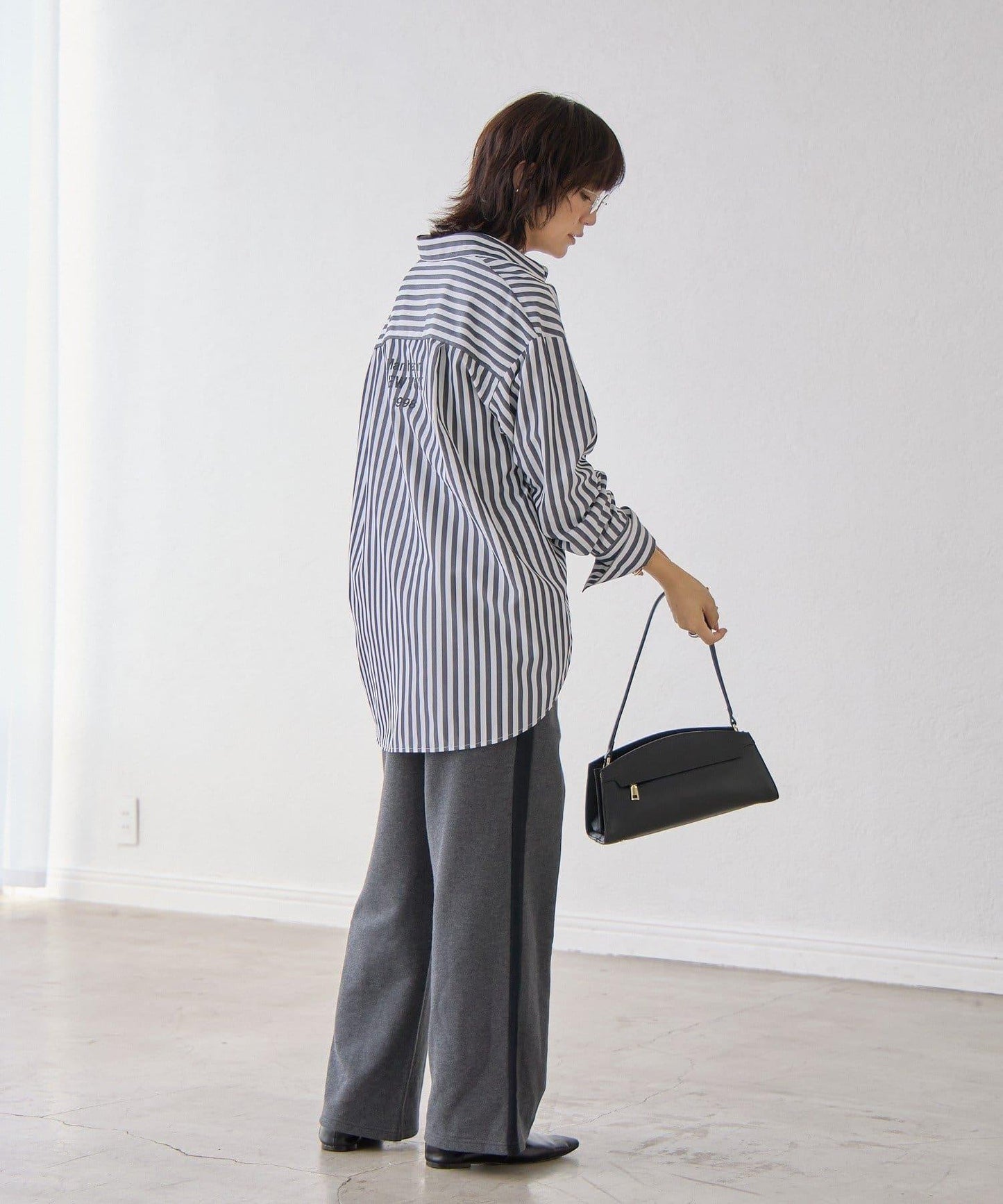 RIVE DROITE 側邊條紋針織褲