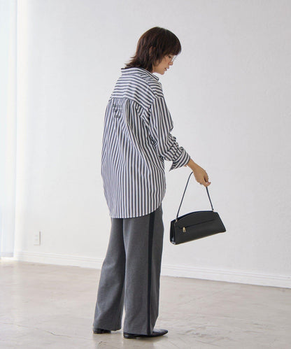 RIVE DROITE 側邊條紋針織褲