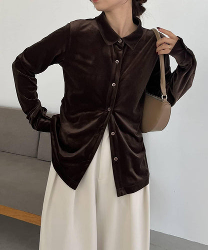 【CAPRICIEUX LE'MAGE】天鵝絨襯衫