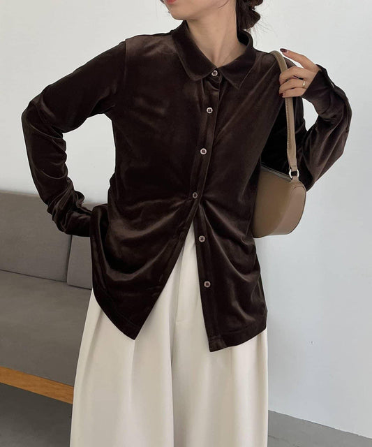 【CAPRICIEUX LE'MAGE】天鵝絨襯衫
