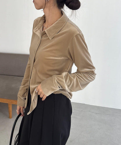 【CAPRICIEUX LE'MAGE】天鵝絨襯衫