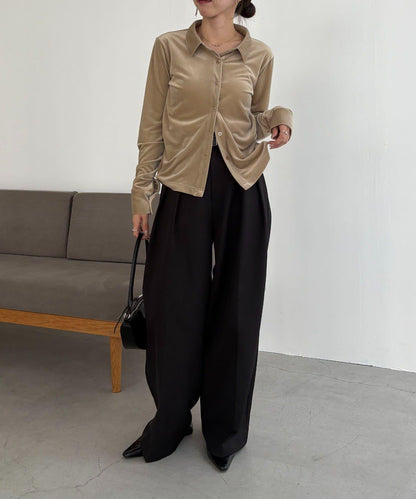 【CAPRICIEUX LE'MAGE】天鵝絨襯衫