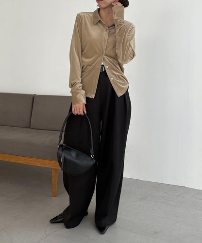 【CAPRICIEUX LE'MAGE】天鵝絨襯衫